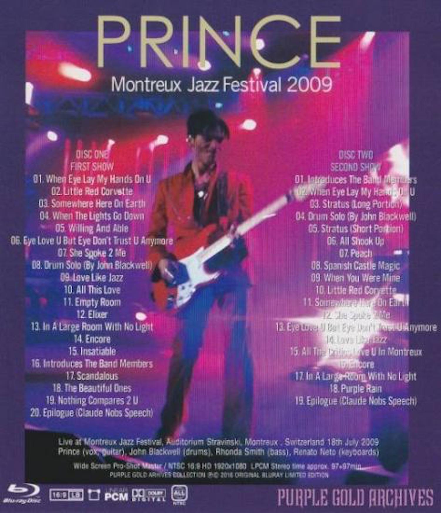 PRINCE / MONTREUX JAZZ FESTIVAL 2009 2Blu-ray collector's edition【New ...